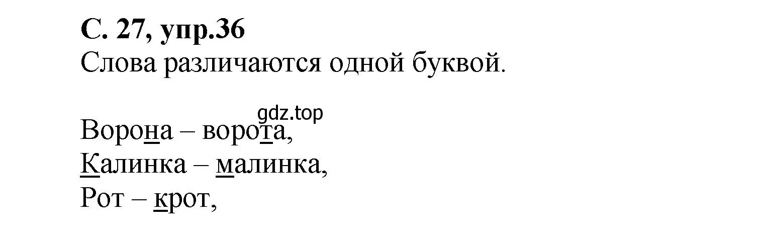 Решение номер 36 (страница 27) гдз по русскому языку 4 класс Климанова, Бабушкина, рабочая тетрадь 1 часть