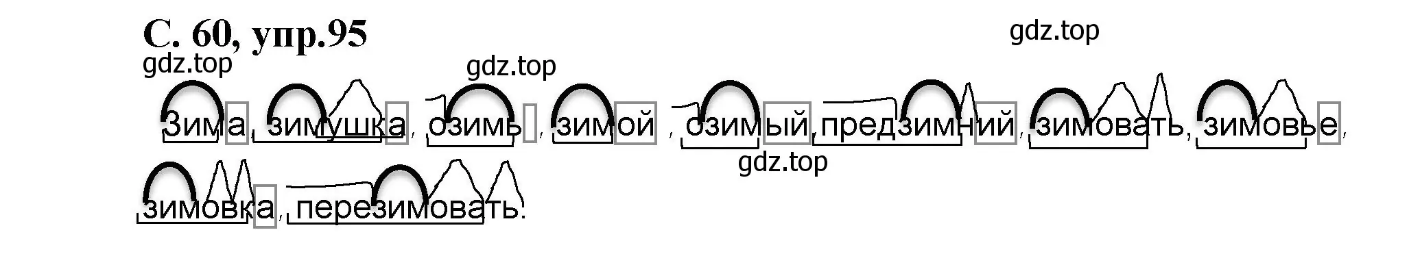 Решение номер 95 (страница 60) гдз по русскому языку 4 класс Климанова, Бабушкина, рабочая тетрадь 1 часть