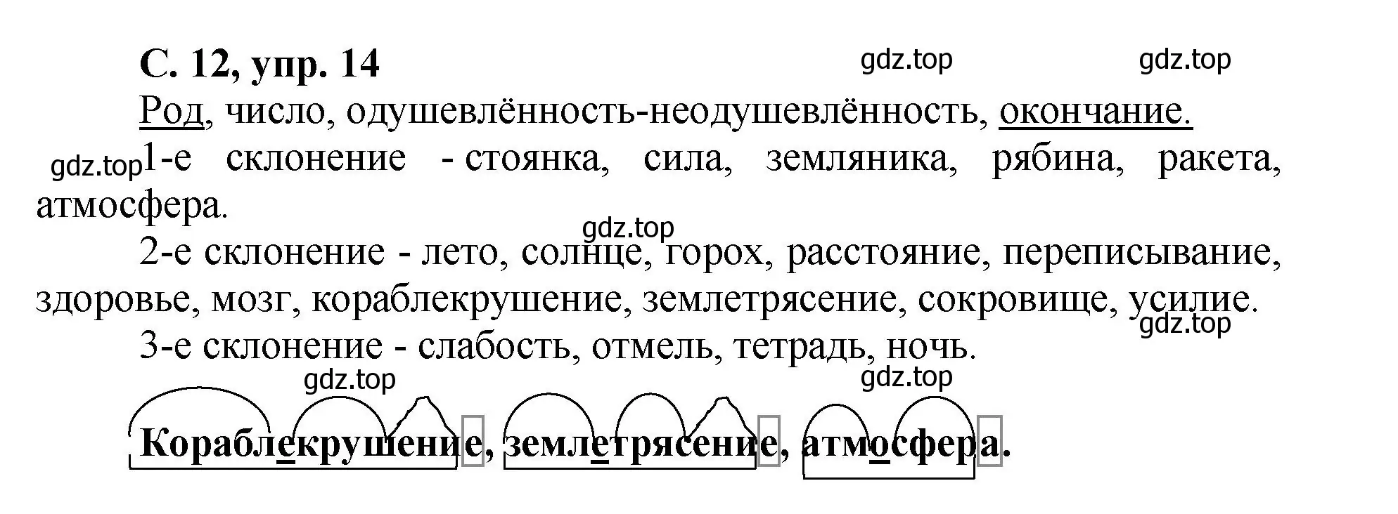 Решение номер 14 (страница 12) гдз по русскому языку 4 класс Климанова, Бабушкина, рабочая тетрадь 2 часть