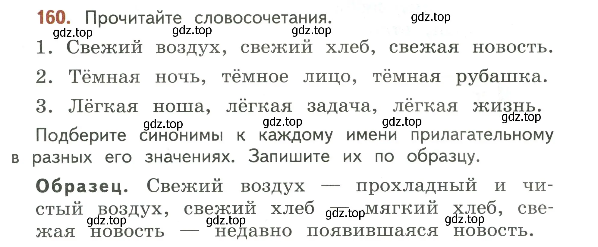 Условие номер 160 (страница 105) гдз по русскому языку 4 класс Климанова, Бабушкина, учебник 1 часть