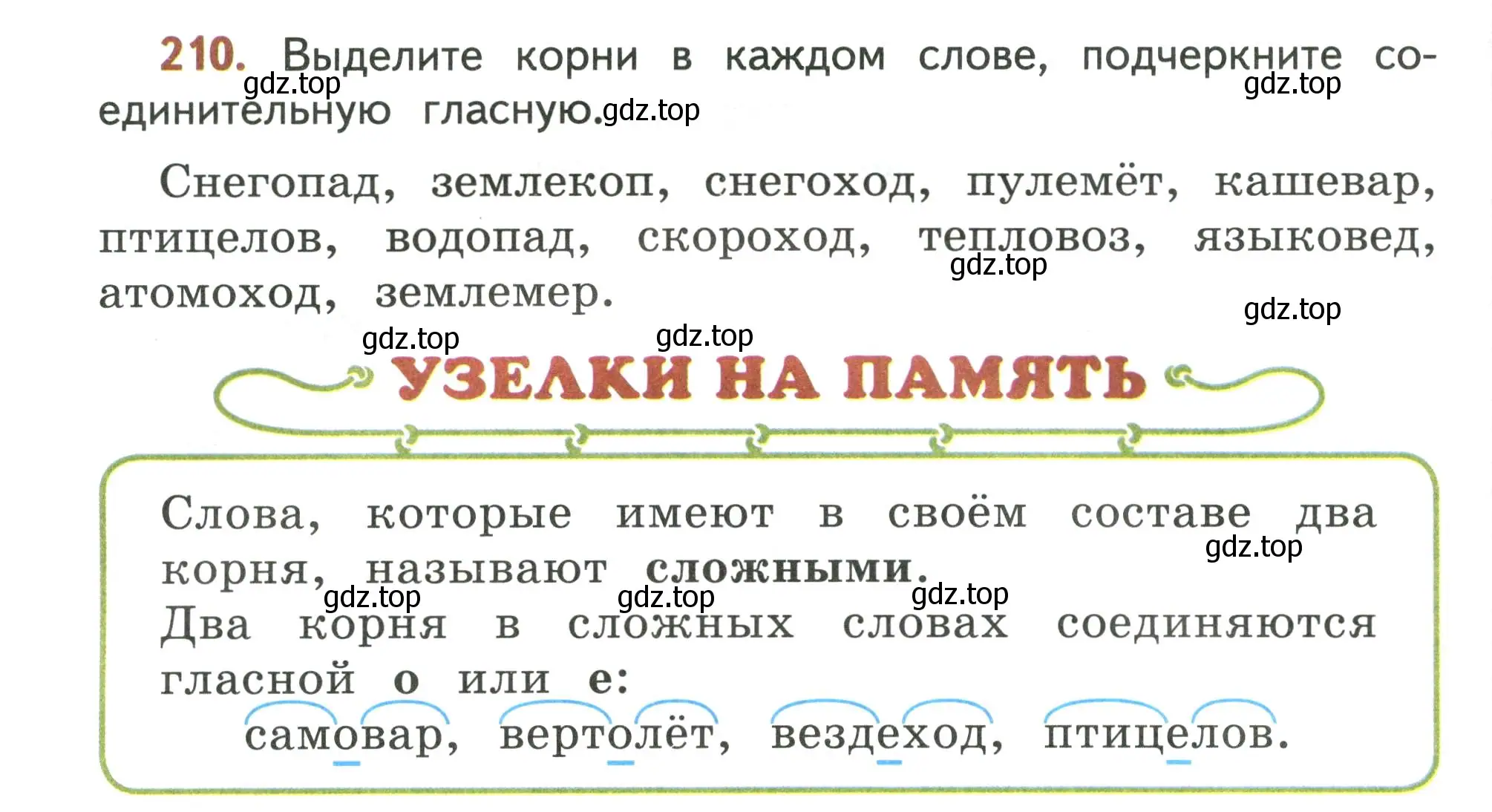 Условие номер 210 (страница 126) гдз по русскому языку 4 класс Климанова, Бабушкина, учебник 1 часть