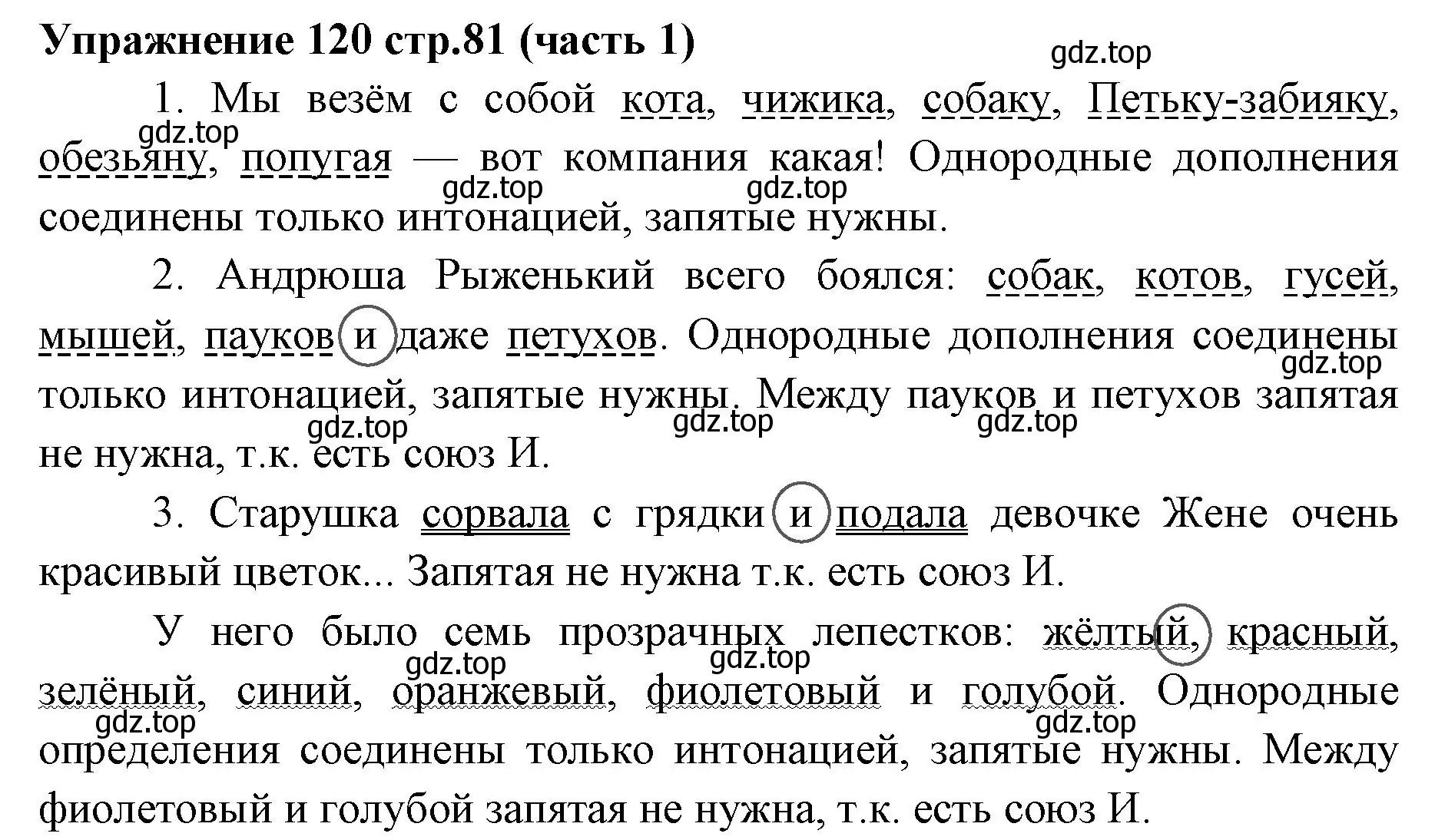 Решение номер 120 (страница 81) гдз по русскому языку 4 класс Климанова, Бабушкина, учебник 1 часть