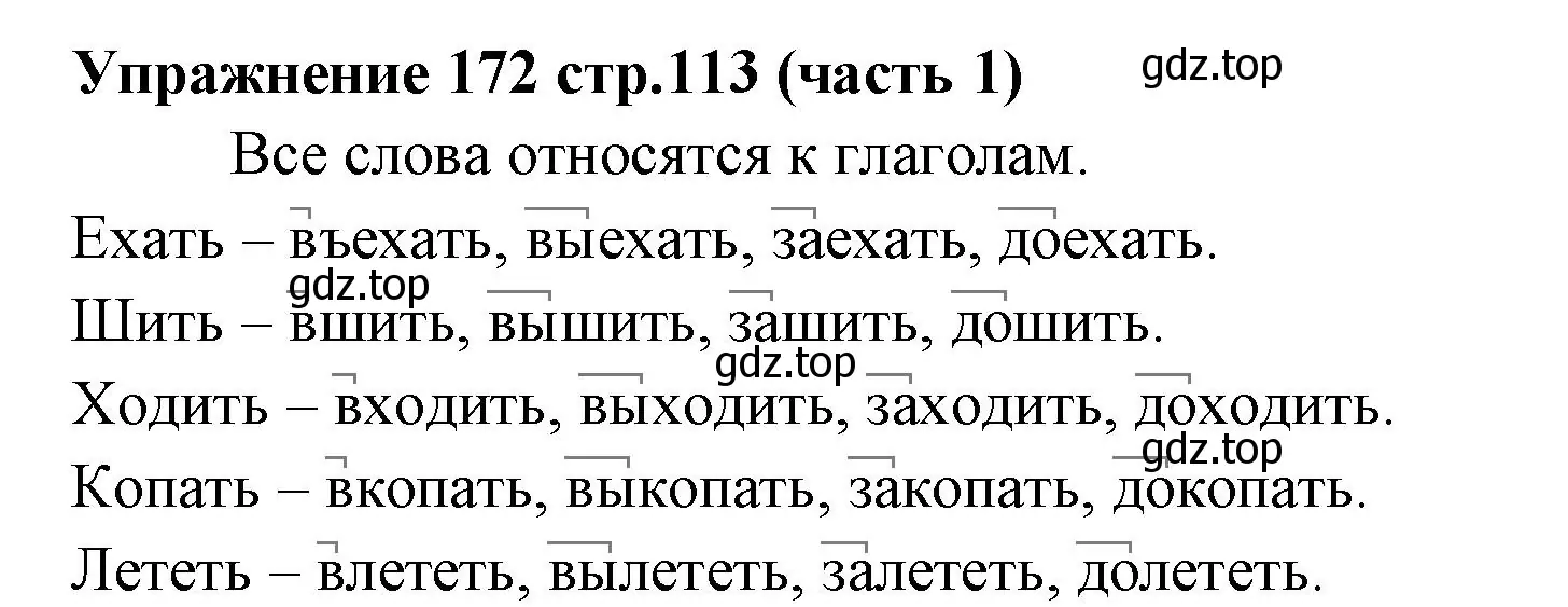 Решение номер 172 (страница 113) гдз по русскому языку 4 класс Климанова, Бабушкина, учебник 1 часть