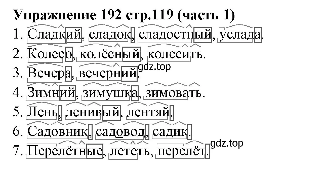 Решение номер 192 (страница 119) гдз по русскому языку 4 класс Климанова, Бабушкина, учебник 1 часть