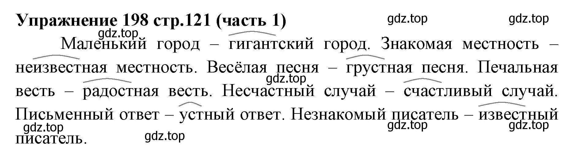 Решение номер 198 (страница 121) гдз по русскому языку 4 класс Климанова, Бабушкина, учебник 1 часть