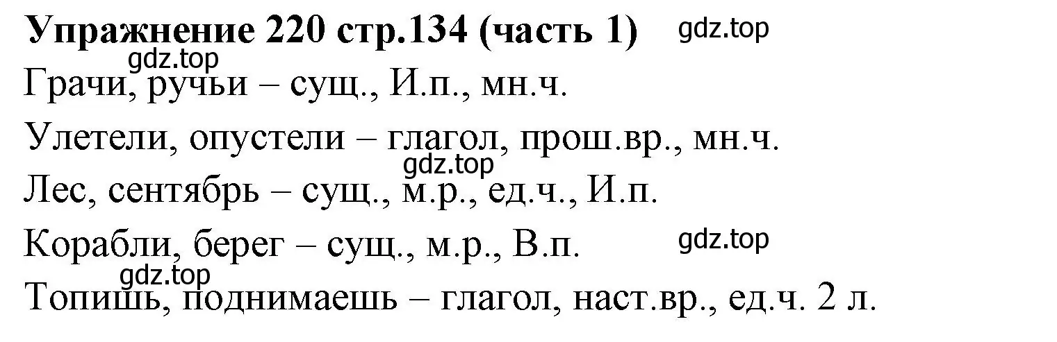 Решение номер 220 (страница 134) гдз по русскому языку 4 класс Климанова, Бабушкина, учебник 1 часть