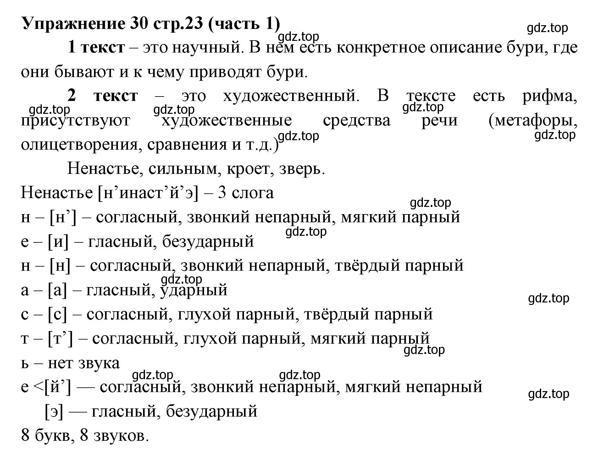 Решение номер 30 (страница 23) гдз по русскому языку 4 класс Климанова, Бабушкина, учебник 1 часть