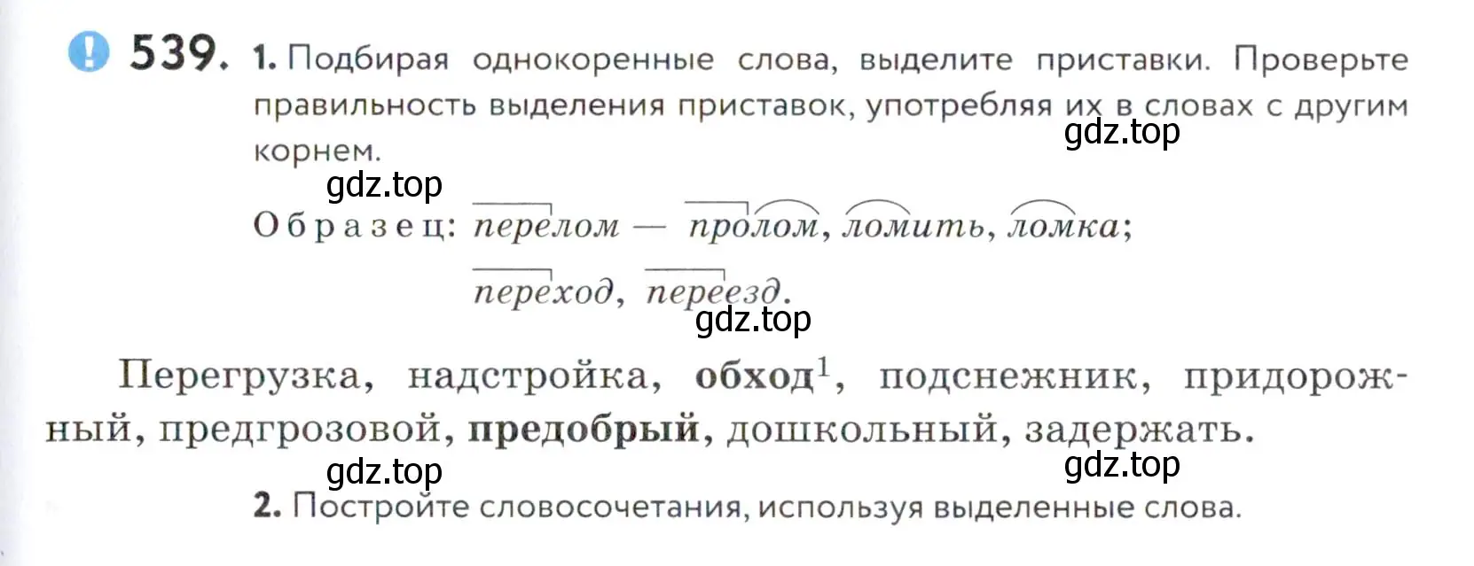 Условие номер 539 (страница 171) гдз по русскому языку 5 класс Купалова, Еремеева, учебник