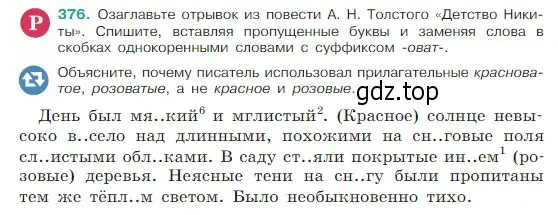 Условие Номер 376 (страница 180) гдз по русскому языку 5 класс Ладыженская, Баранов, учебник 1 часть