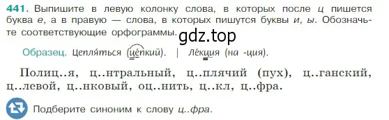 Условие Номер 441 (страница 207) гдз по русскому языку 5 класс Ладыженская, Баранов, учебник 1 часть