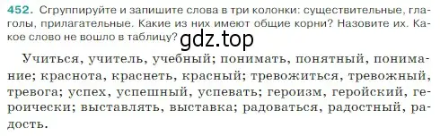 Условие Номер 452 (страница 5) гдз по русскому языку 5 класс Ладыженская, Баранов, учебник 2 часть