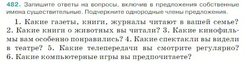 Условие Номер 482 (страница 18) гдз по русскому языку 5 класс Ладыженская, Баранов, учебник 2 часть