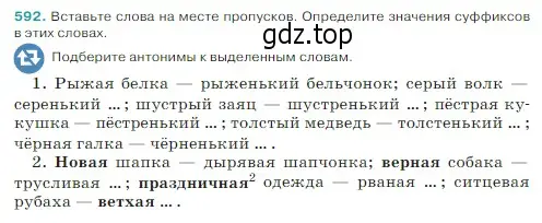 Условие Номер 592 (страница 60) гдз по русскому языку 5 класс Ладыженская, Баранов, учебник 2 часть