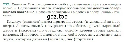 Условие Номер 737 (страница 124) гдз по русскому языку 5 класс Ладыженская, Баранов, учебник 2 часть