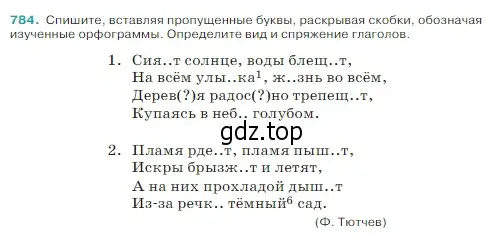 Условие Номер 784 (страница 145) гдз по русскому языку 5 класс Ладыженская, Баранов, учебник 2 часть