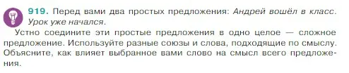 Условие Номер 919 (страница 210) гдз по русскому языку 5 класс Ладыженская, Баранов, учебник 2 часть