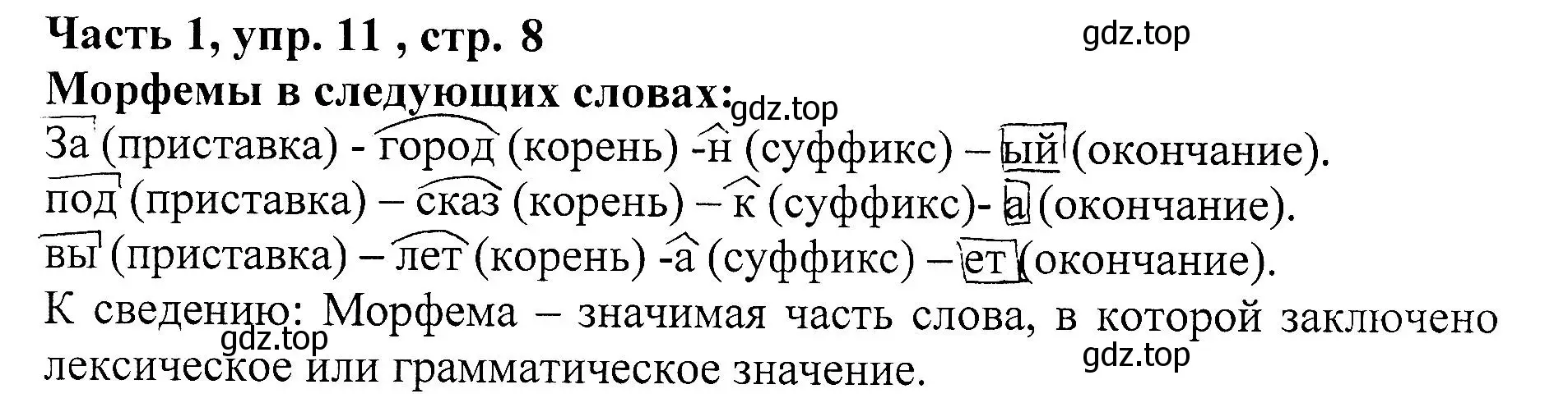 Решение Номер 11 (страница 8) гдз по русскому языку 5 класс Ладыженская, Баранов, учебник 1 часть