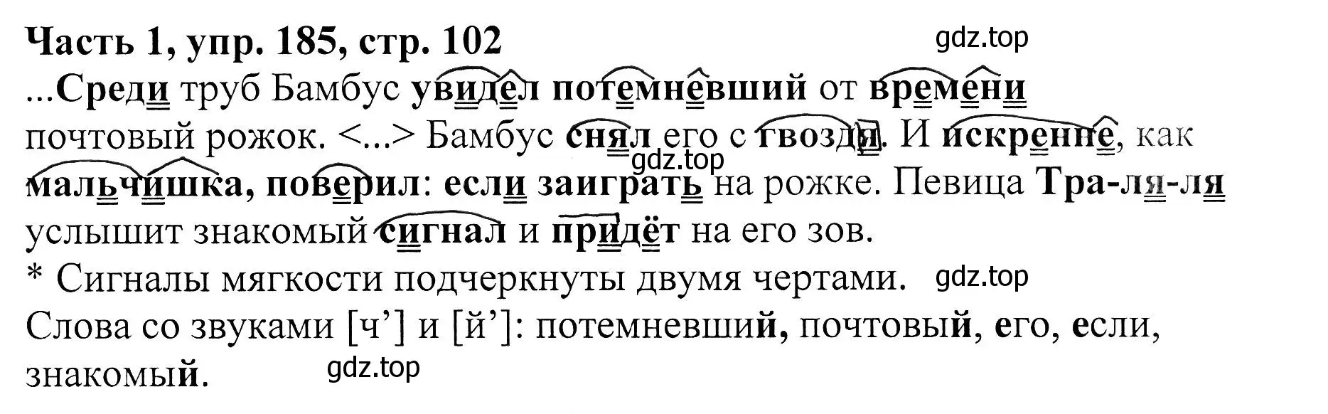 Решение Номер 185 (страница 102) гдз по русскому языку 5 класс Ладыженская, Баранов, учебник 1 часть