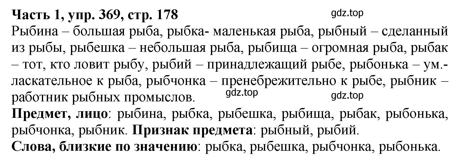 Решение Номер 369 (страница 178) гдз по русскому языку 5 класс Ладыженская, Баранов, учебник 1 часть