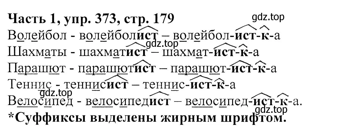 Решение Номер 373 (страница 179) гдз по русскому языку 5 класс Ладыженская, Баранов, учебник 1 часть