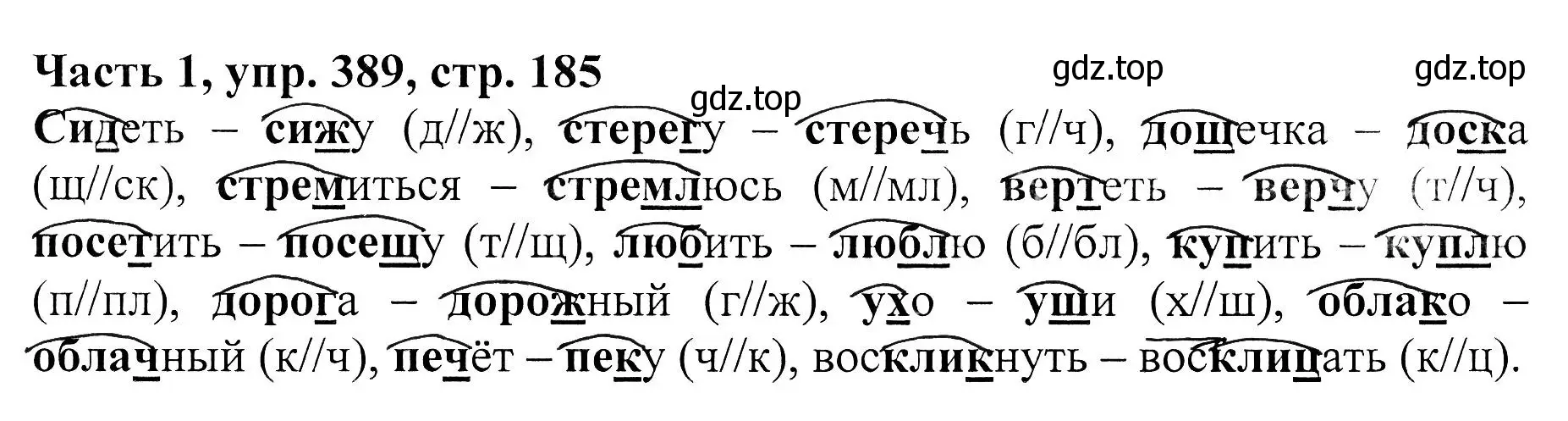 Решение Номер 389 (страница 185) гдз по русскому языку 5 класс Ладыженская, Баранов, учебник 1 часть