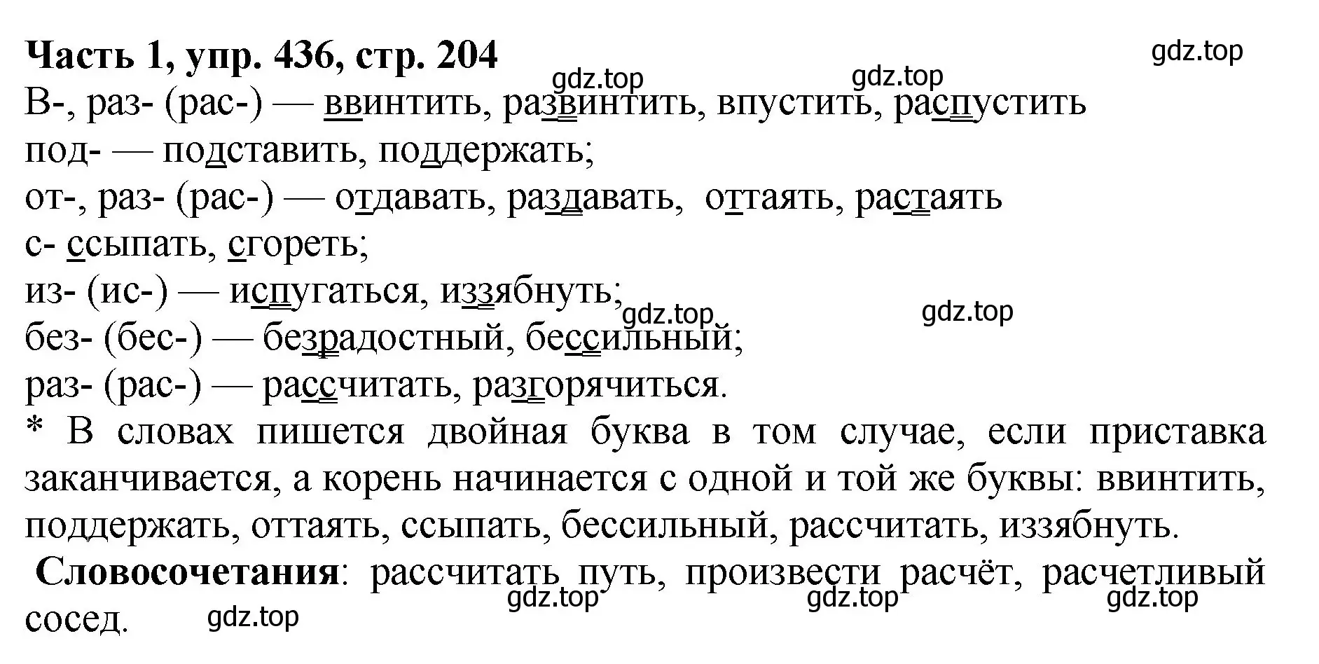 Решение Номер 436 (страница 204) гдз по русскому языку 5 класс Ладыженская, Баранов, учебник 1 часть