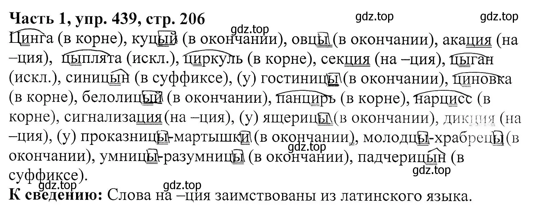 Решение Номер 439 (страница 206) гдз по русскому языку 5 класс Ладыженская, Баранов, учебник 1 часть