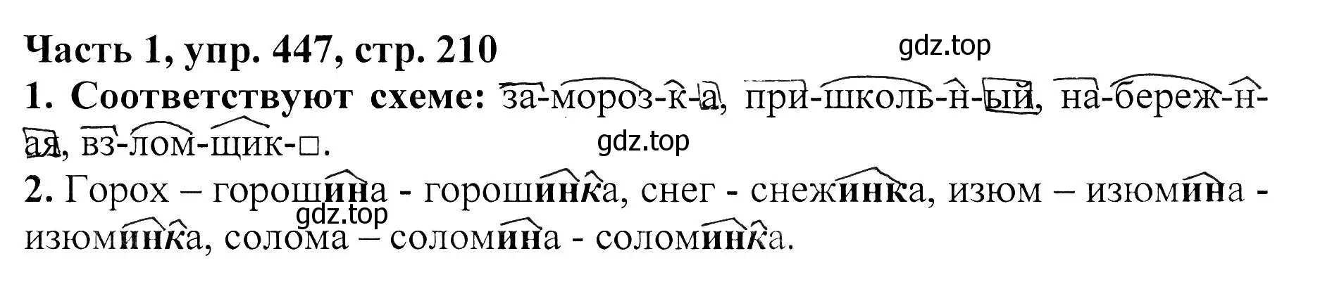 Решение Номер 447 (страница 210) гдз по русскому языку 5 класс Ладыженская, Баранов, учебник 1 часть