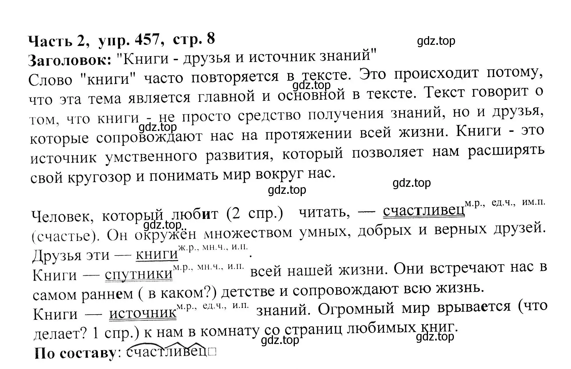 Решение Номер 457 (страница 8) гдз по русскому языку 5 класс Ладыженская, Баранов, учебник 2 часть