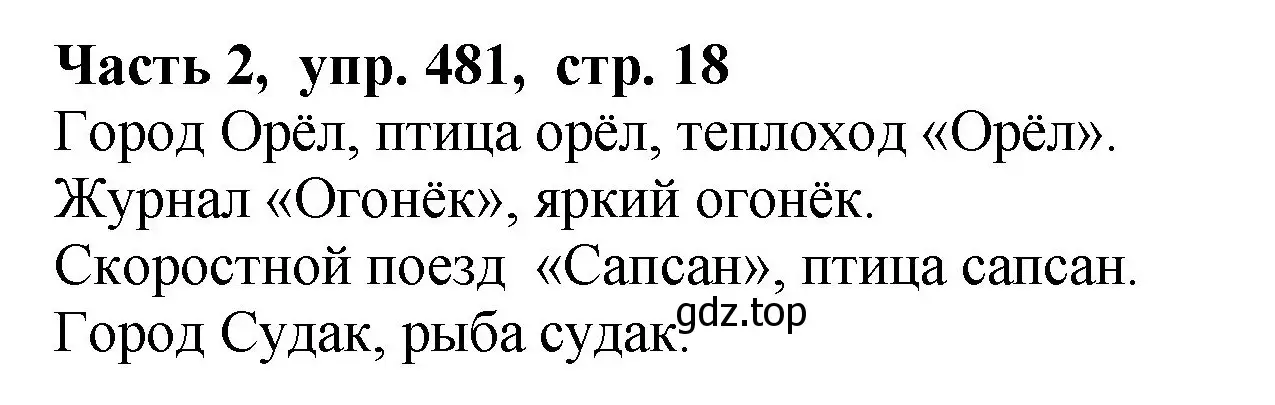 Решение Номер 481 (страница 18) гдз по русскому языку 5 класс Ладыженская, Баранов, учебник 2 часть