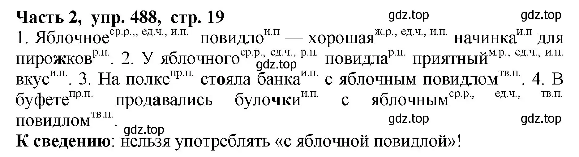 Решение Номер 488 (страница 19) гдз по русскому языку 5 класс Ладыженская, Баранов, учебник 2 часть