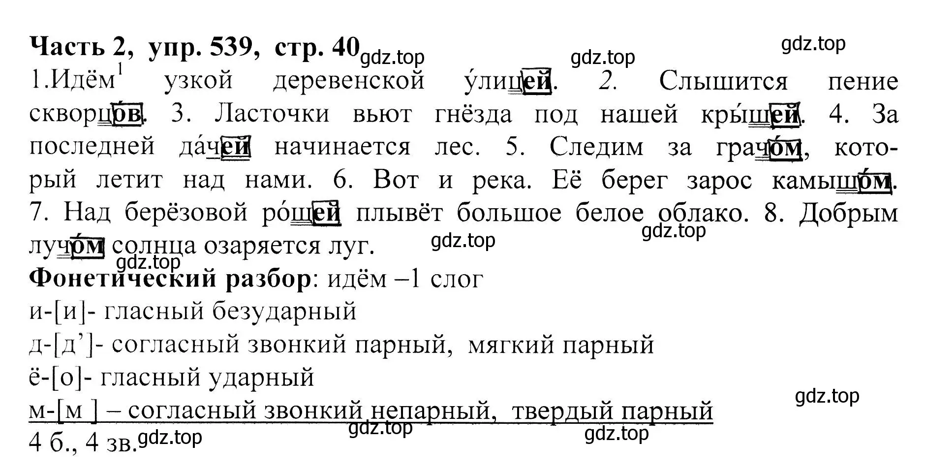 Решение Номер 539 (страница 40) гдз по русскому языку 5 класс Ладыженская, Баранов, учебник 2 часть