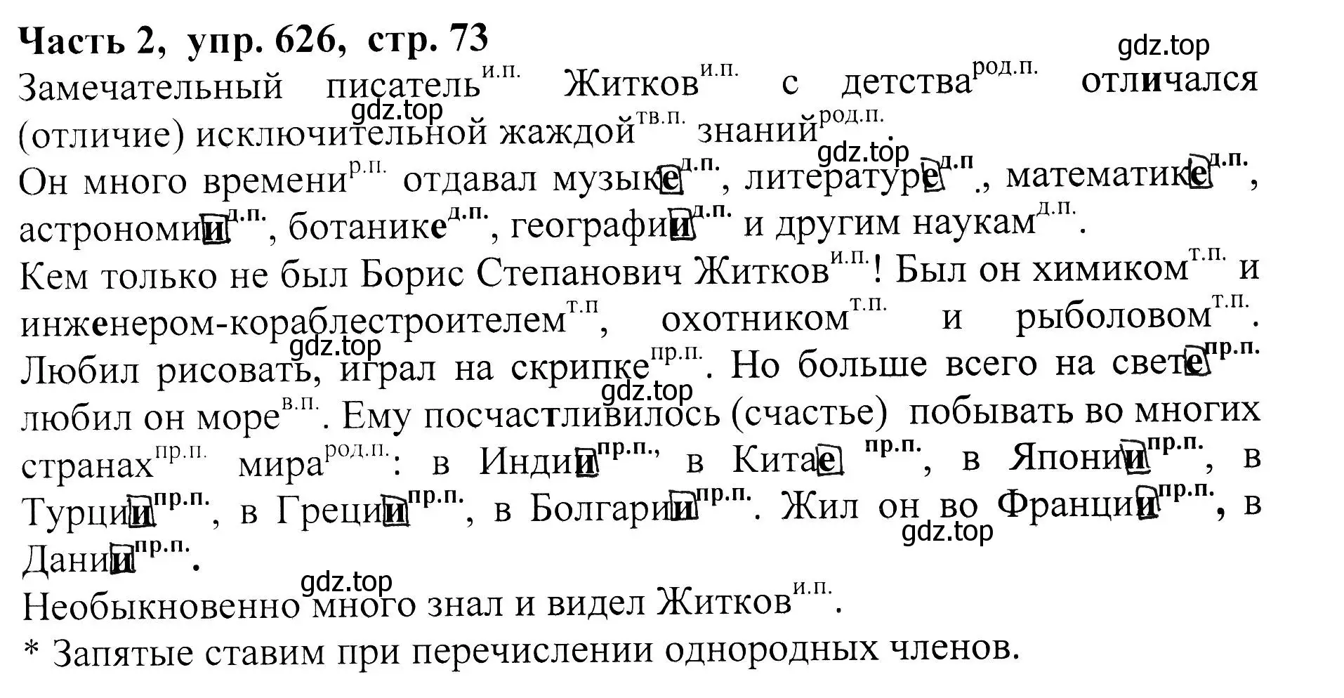 Решение Номер 626 (страница 73) гдз по русскому языку 5 класс Ладыженская, Баранов, учебник 2 часть