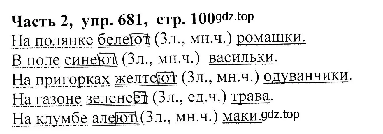 Решение Номер 681 (страница 100) гдз по русскому языку 5 класс Ладыженская, Баранов, учебник 2 часть