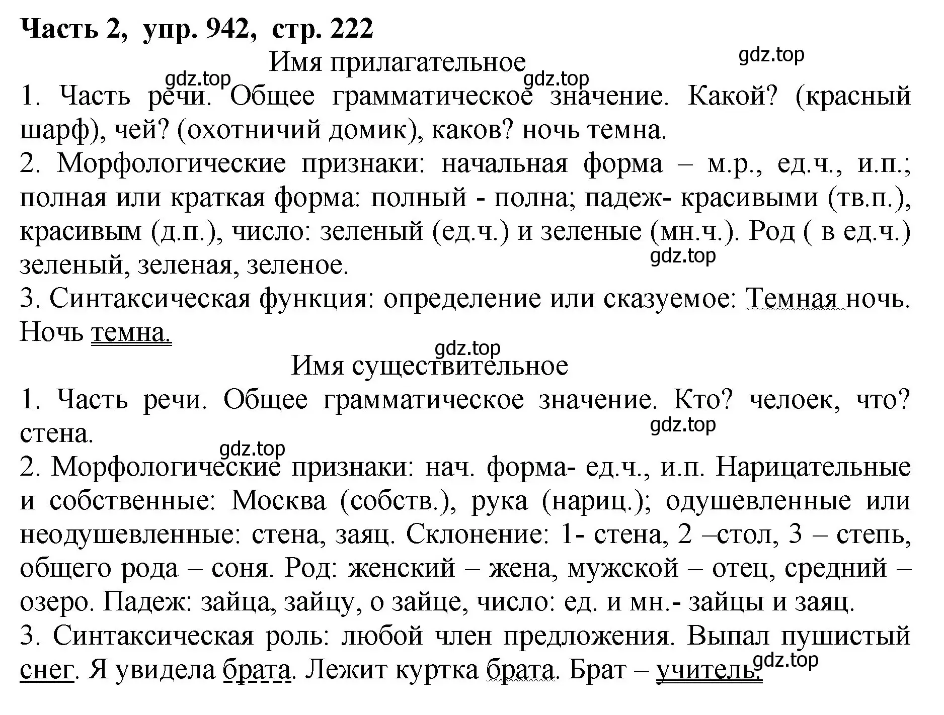 Решение Номер 942 (страница 222) гдз по русскому языку 5 класс Ладыженская, Баранов, учебник 2 часть