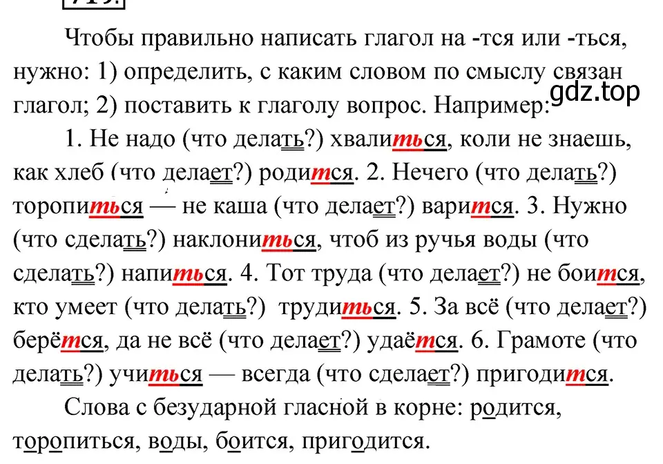 Решение 4. Номер 719 (страница 116) гдз по русскому языку 5 класс Ладыженская, Баранов, учебник 2 часть