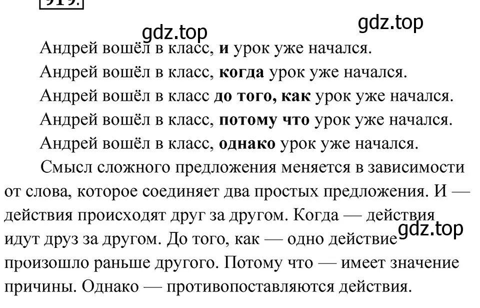 Решение 4. Номер 919 (страница 210) гдз по русскому языку 5 класс Ладыженская, Баранов, учебник 2 часть