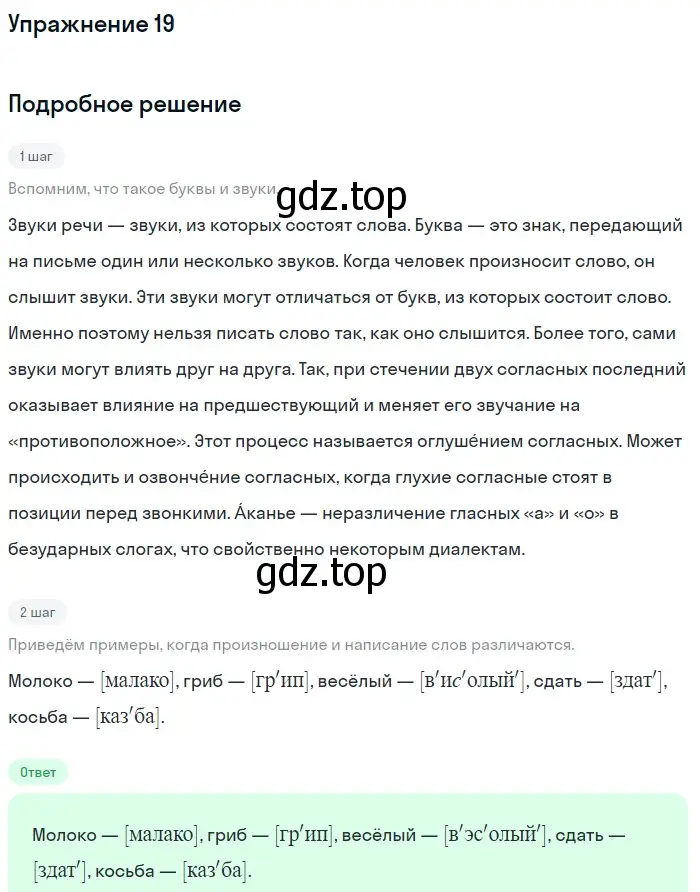 Решение номер 19 (страница 14) гдз по русскому языку 5 класс Разумовская, Львова, учебник 1 часть