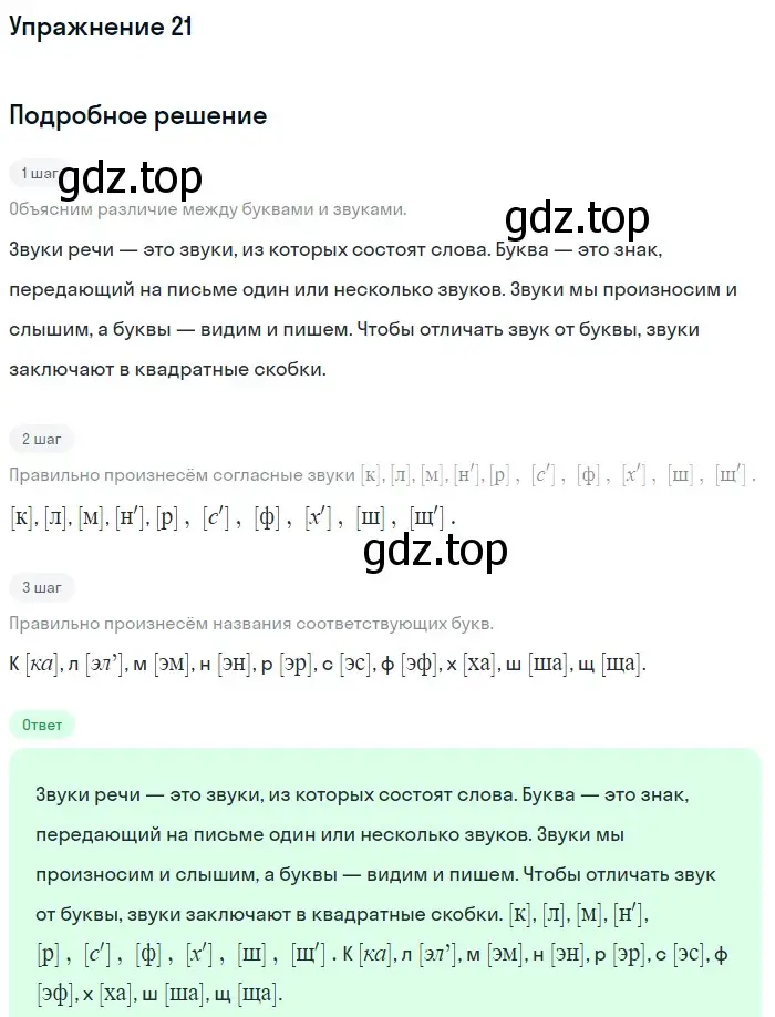 Решение номер 21 (страница 14) гдз по русскому языку 5 класс Разумовская, Львова, учебник 1 часть