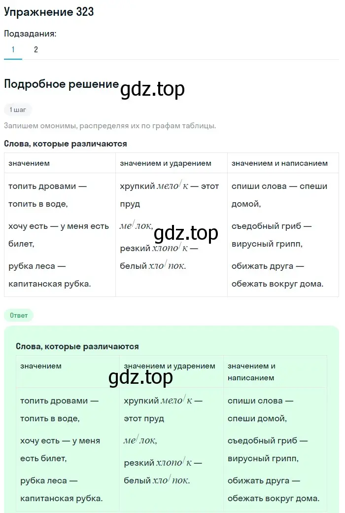 Решение номер 323 (страница 106) гдз по русскому языку 5 класс Разумовская, Львова, учебник 1 часть
