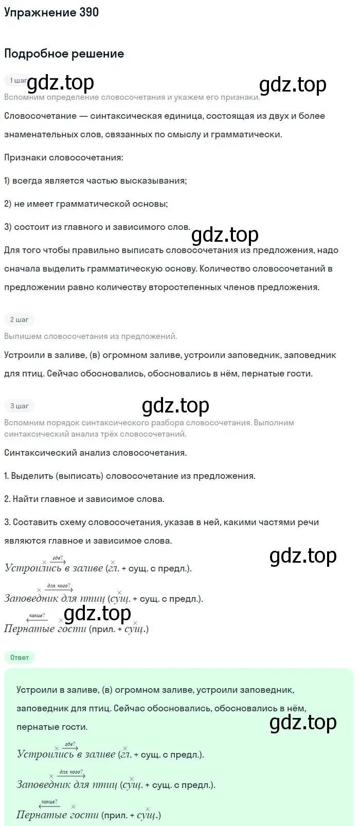 Решение номер 390 (страница 11) гдз по русскому языку 5 класс Разумовская, Львова, учебник 2 часть