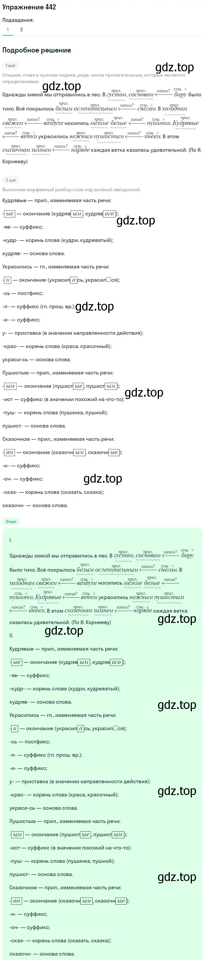 Решение номер 442 (страница 28) гдз по русскому языку 5 класс Разумовская, Львова, учебник 2 часть