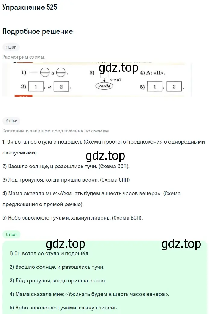 Решение номер 525 (страница 51) гдз по русскому языку 5 класс Разумовская, Львова, учебник 2 часть
