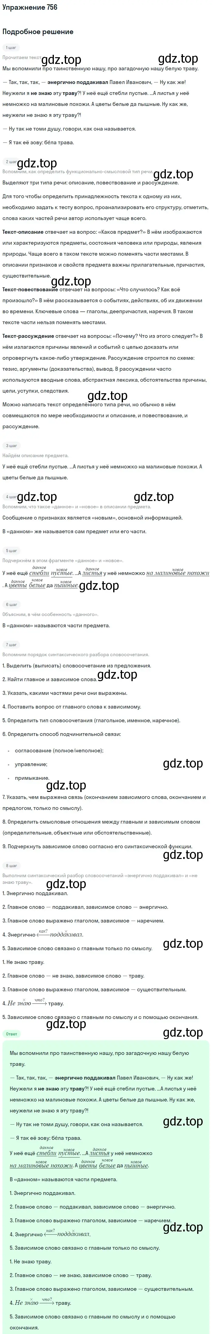 Решение номер 756 (страница 125) гдз по русскому языку 5 класс Разумовская, Львова, учебник 2 часть