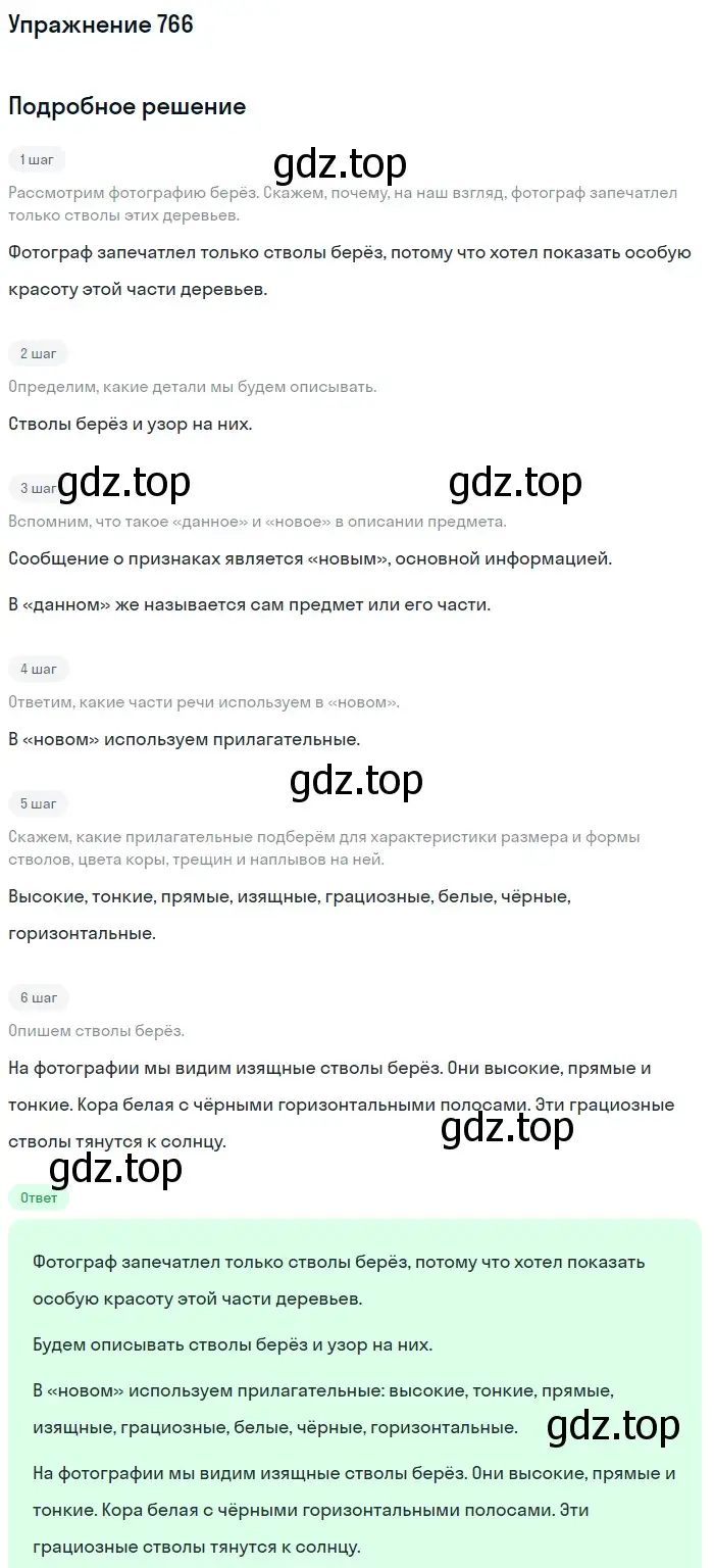 Решение номер 766 (страница 129) гдз по русскому языку 5 класс Разумовская, Львова, учебник 2 часть