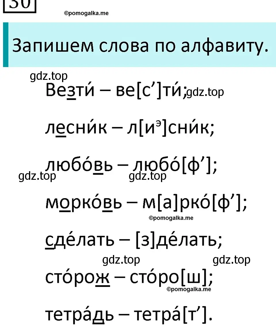 Решение 3. номер 30 (страница 16) гдз по русскому языку 5 класс Разумовская, Львова, учебник 1 часть