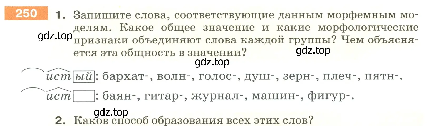 Условие номер 250 (страница 86) гдз по русскому языку 5 класс Разумовская, Львова, учебник 1 часть