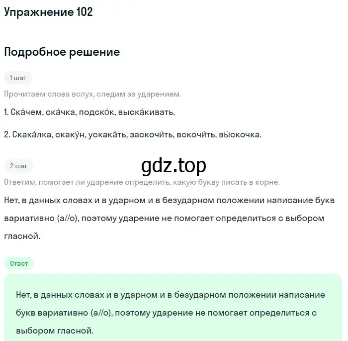 Решение номер 102 (страница 190) гдз по русскому языку 5 класс Шмелев, Флоренская, учебник 1 часть