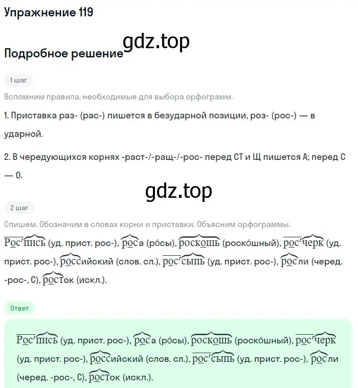 Решение номер 119 (страница 197) гдз по русскому языку 5 класс Шмелев, Флоренская, учебник 1 часть