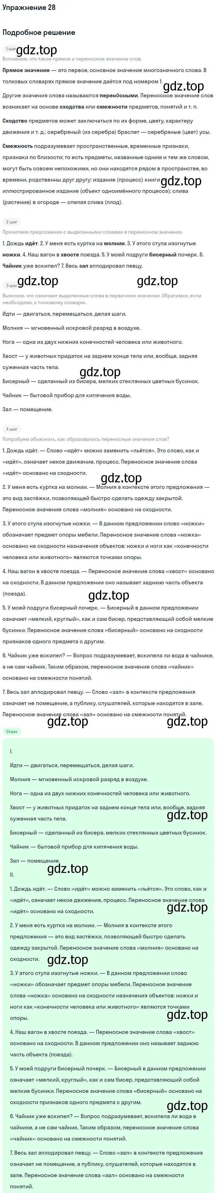 Решение номер 28 (страница 244) гдз по русскому языку 5 класс Шмелев, Флоренская, учебник 1 часть